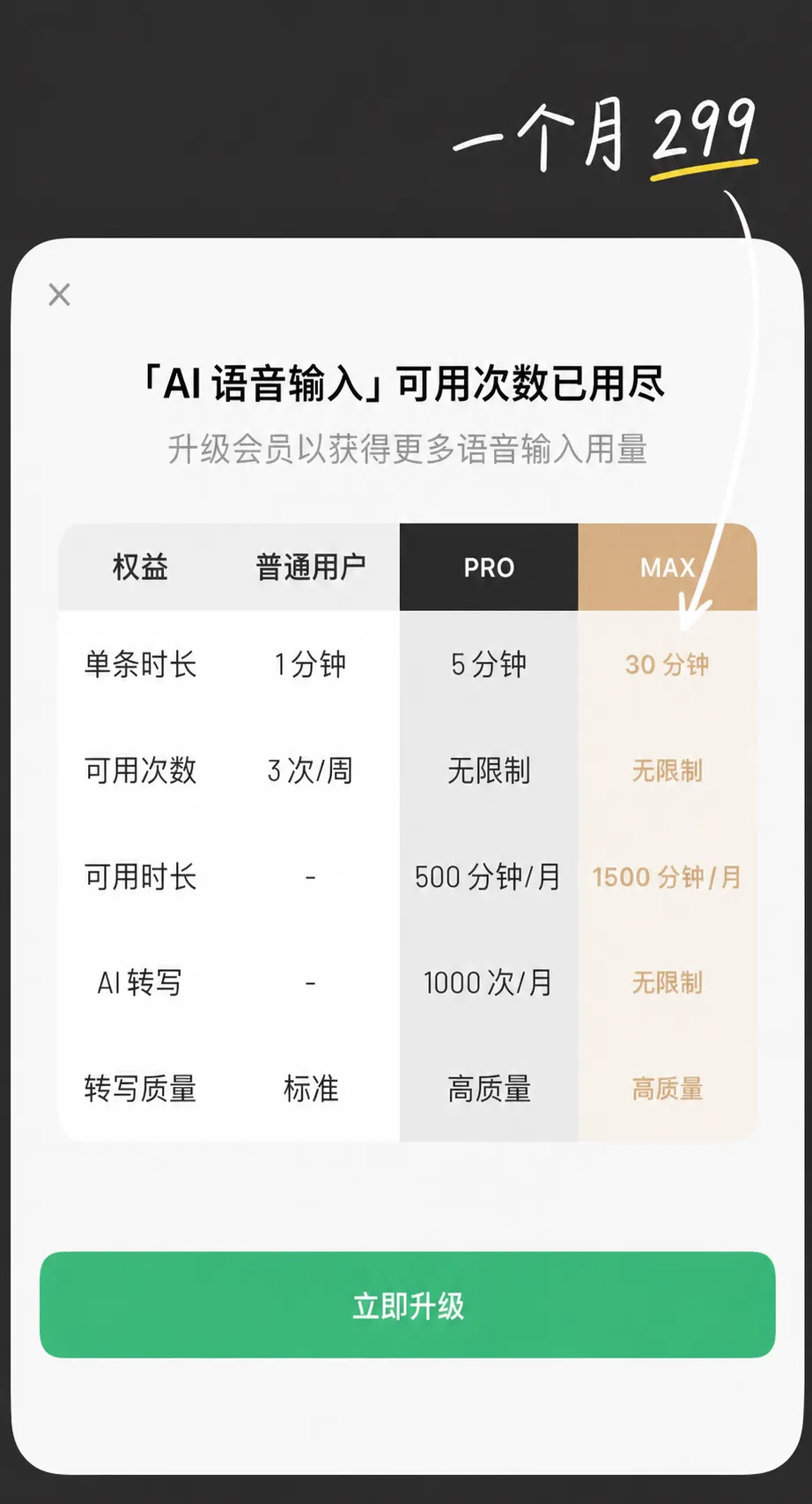 flomo 的会员弹窗
